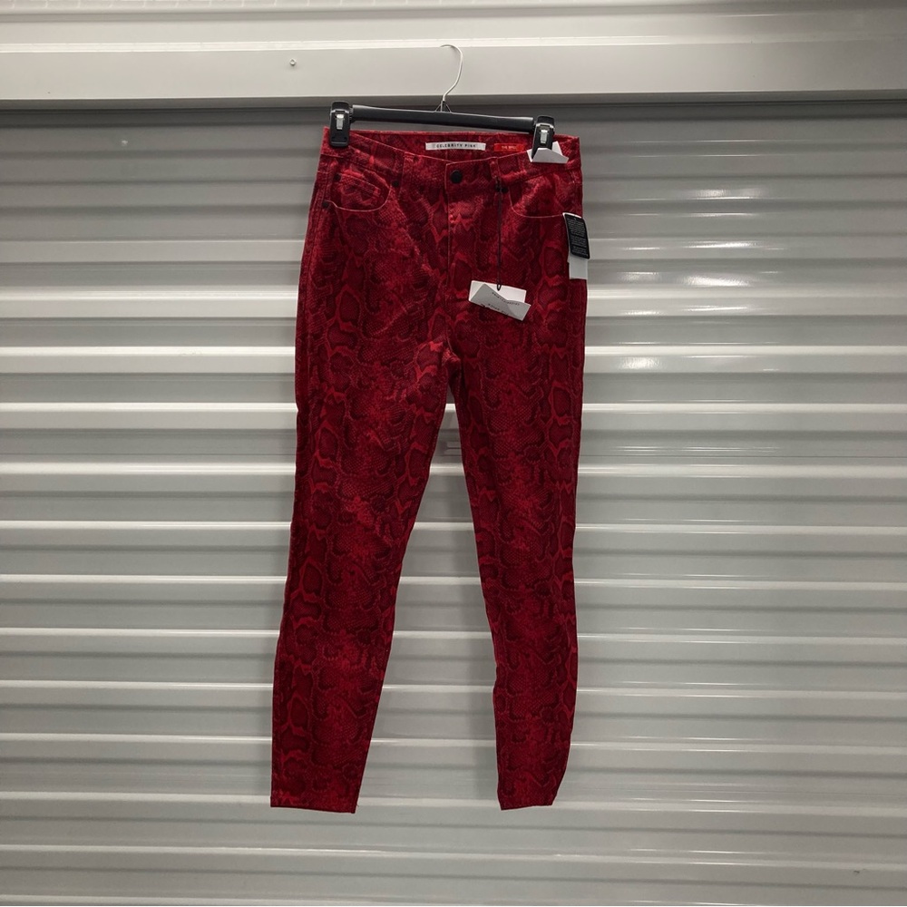 Celebrity Pink Red Snake Print Skinny Jeans